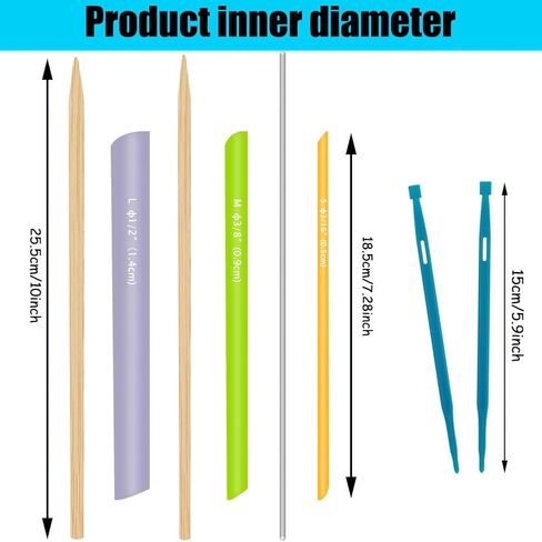 YEQIN 8pcs Quick Turn Fabric & That Purple Thang Sewing Tools Set - Assorted Sizes Tube Turners & That Purple Thang Tools for Sewing Craft DIY Projects Tools in Kuwait