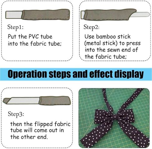 YEQIN 8pcs Quick Turn Fabric & That Purple Thang Sewing Tools Set - Assorted Sizes Tube Turners & That Purple Thang Tools for Sewing Craft DIY Projects Tools in Kuwait