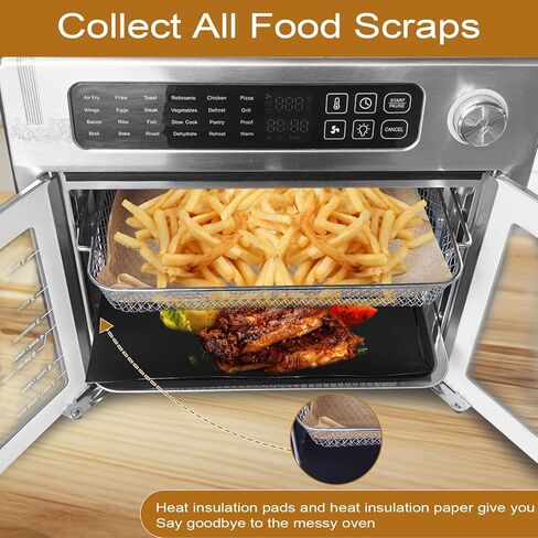 مجموعة استبدال مقلاة الهواء مكونة من 5 قطع لـ Emeril Lagasse 26QT، تتضمن مقلاة خبز غير لاصقة وسلة ورف مقلاة هوائية و2 سجادة و100 ورقة رق، ومجموعة أدوات خبز من الفولاذ المقاوم للصدأ in Kuwait