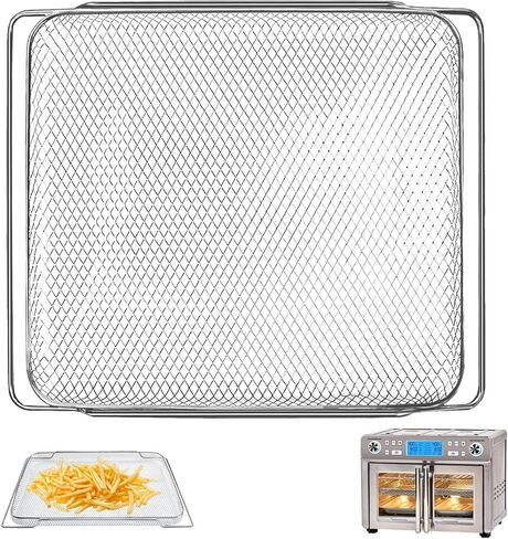 قطع غيار مقلاة الهواء لـ Emeril Lagasse Everyday 360 26 QT مقلاة هواء كبيرة جدًا، 12.5 بوصة × 10.2 بوصة ملحقات مقلاة الهواء الفولاذية رف سلكي in Kuwait