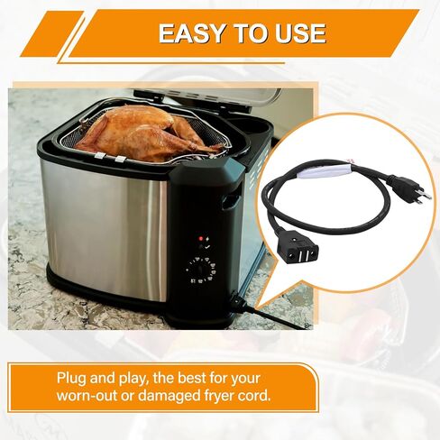 Break-Away Magnet Power Cord Replacement for Masterbuilt 10 Liter XL Electric Fryer, Breakaway Safety Deep Fryer Cord Parts & Accessories for Masterbuilt 10L Turkey Fryers MB20012420, MB20010326 in Kuwait