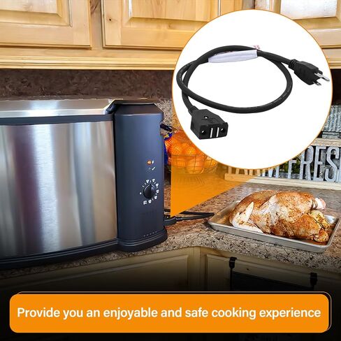 Break-Away Magnet Power Cord Replacement for Masterbuilt 10 Liter XL Electric Fryer, Breakaway Safety Deep Fryer Cord Parts & Accessories for Masterbuilt 10L Turkey Fryers MB20012420, MB20010326 in Kuwait