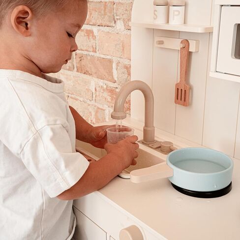 Play Kitchen for Kids Toddlers, Wooden Play Kitchen Set Toy with Running Water Sink, Spatula, Spoon and Pan Set, Toys Kitchen Gift for 3+ Year Old Kids, Girls & Boys in Saudi Arabia