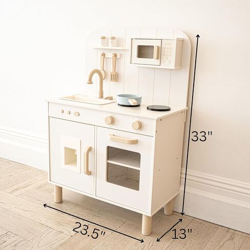 Play Kitchen for Kids Toddlers, Wooden Play Kitchen Set Toy with Running Water Sink, Spatula, Spoon and Pan Set, Toys Kitchen Gift for 3+ Year Old Kids, Girls & Boys in Saudi Arabia