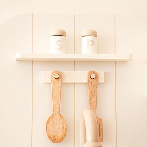 Play Kitchen for Kids Toddlers, Wooden Play Kitchen Set Toy with Running Water Sink, Spatula, Spoon and Pan Set, Toys Kitchen Gift for 3+ Year Old Kids, Girls & Boys in Saudi Arabia