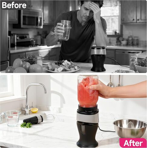 Adapter for Ninja Fit QB3001S and Ball Wide Mouth Mason Jar-Blend Directly in Glass Jar Replace Plastic Cup - Attachment Connection for Ninja Fit 700-Watt, Dishwasher Safe (Only Adapter) in Kuwait