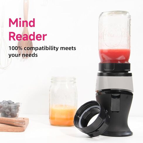 Adapter for Ninja Fit QB3001S and Ball Wide Mouth Mason Jar-Blend Directly in Glass Jar Replace Plastic Cup - Attachment Connection for Ninja Fit 700-Watt, Dishwasher Safe (Only Adapter) in Kuwait