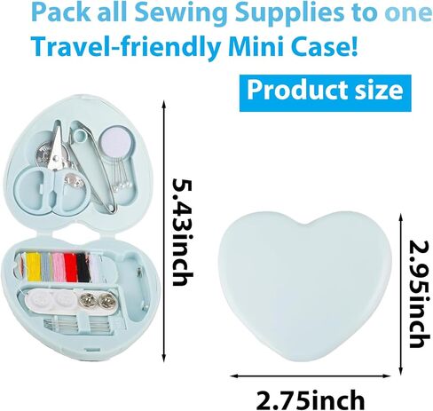 2 Pack Min Travel Sewing Kit Portable Sewing Kit with Threads,Scissors,Needles for Travel,Home,DIY Projects(Blue) in Saudi Arabia
