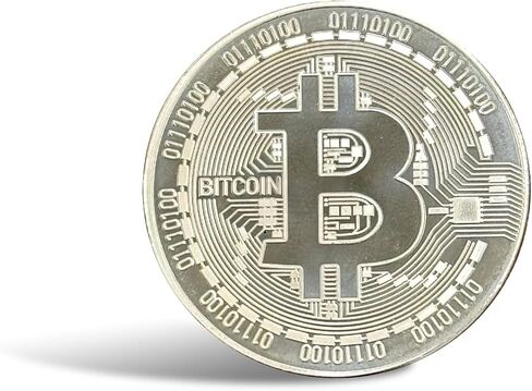 Cardsmiths رمز التخزين البارد المطلي بالفضة مقاس 39 مم من Bitcoin المادي | حماية تشفير سهلة الاستخدام دون اتصال بالإنترنت in Kuwait