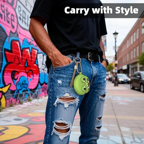 حافظة حماية مضحكة من OAJ لهاتف SHOKZ OpenDots ONE حافظة ثلاثية الأبعاد قبيحة كرتونية، غطاء حافظة من السيليكون الناعم مع سلسلة مفاتيح وحبل (أخضر) in Kuwait