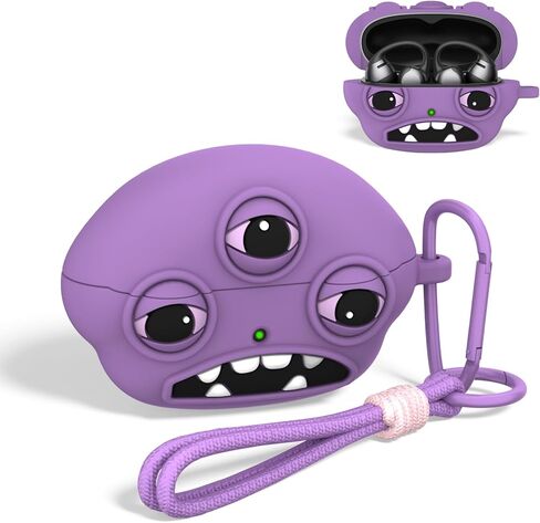 حافظة حماية مضحكة من OAJ لهاتف SHOKZ OpenDots ONE حافظة ثلاثية الأبعاد قبيحة كرتونية، غطاء حافظة من السيليكون الناعم مع سلسلة مفاتيح وحبل (أخضر) in Kuwait