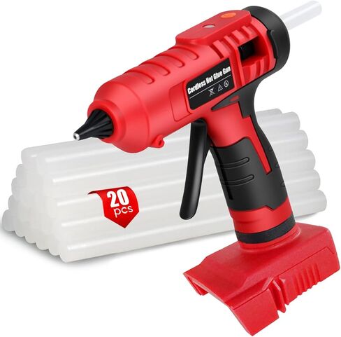 100w Cordless Hot Glue Gun Compatible with Milwaukee 18V Battery, Fast Preheating and Anti-drip Full Size Glue Gun with 20pcs Glue Sticks(11 x 150mm) for Crafts DIY Arts Home Repairs (No Battery) in Saudi Arabia