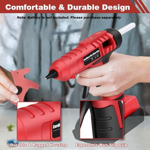 100w Cordless Hot Glue Gun Compatible with Milwaukee 18V Battery, Fast Preheating and Anti-drip Full Size Glue Gun with 20pcs Glue Sticks(11 x 150mm) for Crafts DIY Arts Home Repairs (No Battery) in Saudi Arabia