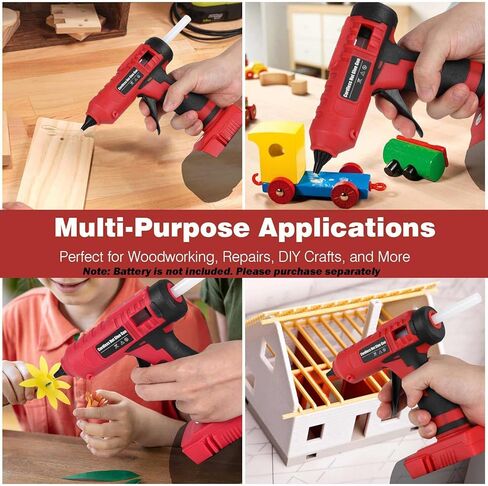 100w Cordless Hot Glue Gun Compatible with Milwaukee 18V Battery, Fast Preheating and Anti-drip Full Size Glue Gun with 20pcs Glue Sticks(11 x 150mm) for Crafts DIY Arts Home Repairs (No Battery) in Saudi Arabia