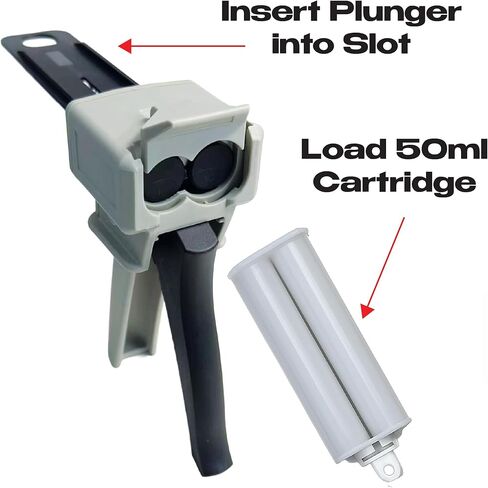 LAUCO Epoxy Gun Dual Cartridge 200 ml, Dual Cartridge Epoxy Gun, Manual Dual Cartridge Epoxy Gun for Panel Bonding Adhesive Applicator, Fillers, Structural Epoxy, Plastic Repair Adhesives (Gray) in Saudi Arabia