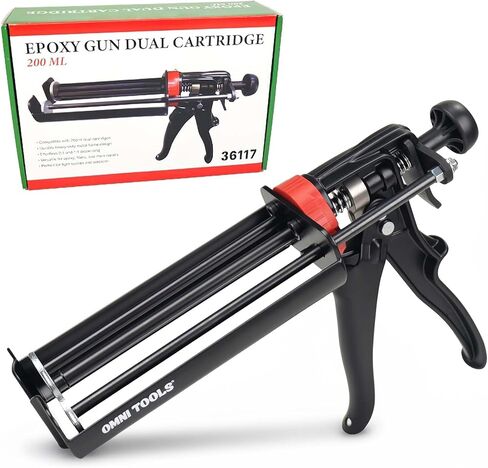 LAUCO Epoxy Gun Dual Cartridge 200 ml, Dual Cartridge Epoxy Gun, Manual Dual Cartridge Epoxy Gun for Panel Bonding Adhesive Applicator, Fillers, Structural Epoxy, Plastic Repair Adhesives (Gray) in Saudi Arabia