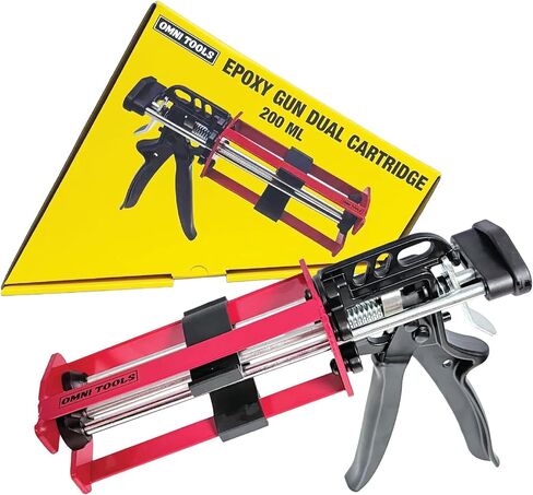 LAUCO Epoxy Gun Dual Cartridge 200 ml, Dual Cartridge Epoxy Gun, Manual Dual Cartridge Epoxy Gun for Panel Bonding Adhesive Applicator, Fillers, Structural Epoxy, Plastic Repair Adhesives (Gray) in Saudi Arabia