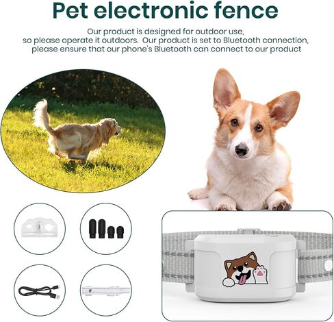 GPS Dog Collar with Wireless Electronic Boundary & Training – No Subscription Needed,Smart Waterproof trainable Fence, App-Controlled Safe Zone, Outdoor Fence for Pets System in Saudi Arabia