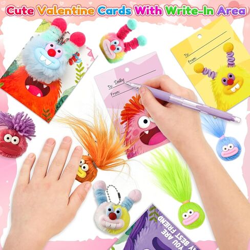24 Pack Valentines Day Gifts for Kids - Plush Keychains Bulk with Valentines Cards for Girls Boys, Cute Mini Animal Stuffed Toys for Class Classroom Exchange and School Party Favors in Saudi Arabia