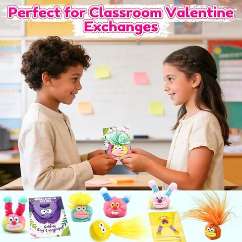 24 Pack Valentines Day Gifts for Kids - Plush Keychains Bulk with Valentines Cards for Girls Boys, Cute Mini Animal Stuffed Toys for Class Classroom Exchange and School Party Favors in Saudi Arabia