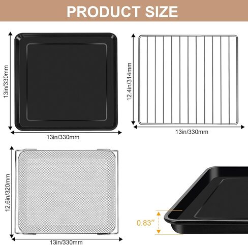 GCQ 3 IN 1 Smart Double Oven Basket for Ninja DCT401 DCT402 DCT451, 13''×12.6'' Steel Toaster Oven Dehydrator Cooling Rack Replacement Parts Accessories for Ninja DCT601 DCT651 Smart Oven in Saudi Arabia