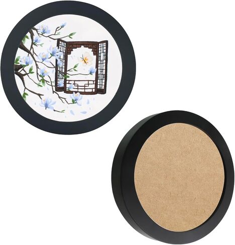 مجموعة من قطعتين من إطارات حلقة التطريز الخشبية المستديرة من Yuqim، إطار عرض بالغرز المتقاطعة لتزيين الخياطة الفنية بنفسك (أسود، 8 بوصة) in Kuwait