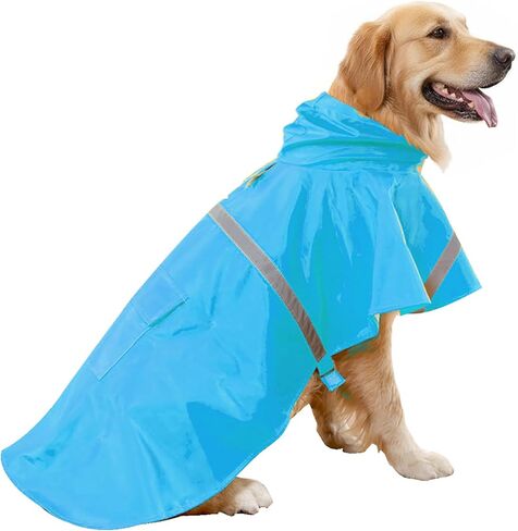 HAPEE Dog Raincoats with Reflective Strip Hoodie,Poncho Jacket for Large Dogs fit Golden Retriever Doodle (A1-Yellow, 20B (30-55 lbs)) in Saudi Arabia