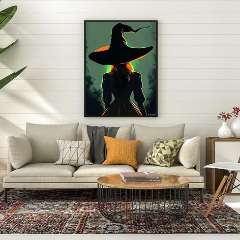 PUAGEMTI Diamond Painting Kits 5D The Witch's Back Diamond Art with Accessories and Tools Witch Painting with Diamond Relaxation and Home Wall Decor 12x16 inch in Saudi Arabia