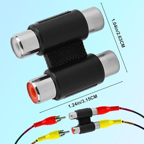 6 قطع RCA أنثى إلى أنثى مقرنة، مزدوج RCA محول كابل تمديد موصل مزدوج مقرنة لمضخم الصوت خلاط مضخم الصوت ملحقات أجزاء الصوت والفيديو in Kuwait