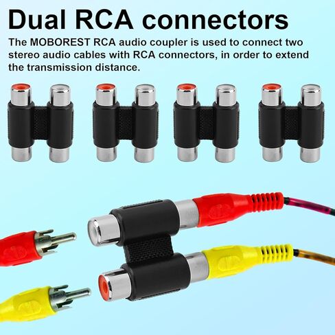 6 قطع RCA أنثى إلى أنثى مقرنة، مزدوج RCA محول كابل تمديد موصل مزدوج مقرنة لمضخم الصوت خلاط مضخم الصوت ملحقات أجزاء الصوت والفيديو in Kuwait