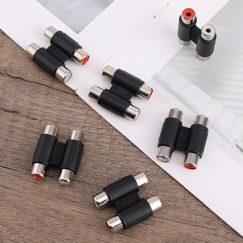 6 قطع RCA أنثى إلى أنثى مقرنة، مزدوج RCA محول كابل تمديد موصل مزدوج مقرنة لمضخم الصوت خلاط مضخم الصوت ملحقات أجزاء الصوت والفيديو in Kuwait