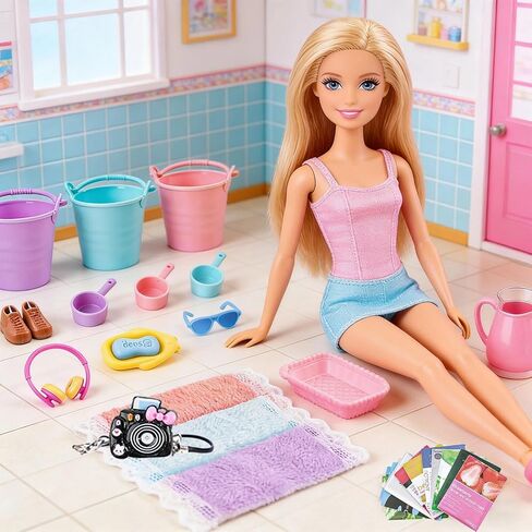 118Pcs Dollhouse Mini Jewelry Storage Case Cosmetic Hand Bag Towel Bathroom Set Accessories Toothbrush Shampoo Purse Decor Doll Backpack Girl Micro Scene Ature Makeup Shoes Glasses Money Mask DIY in Saudi Arabia
