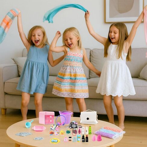 118Pcs Dollhouse Mini Jewelry Storage Case Cosmetic Hand Bag Towel Bathroom Set Accessories Toothbrush Shampoo Purse Decor Doll Backpack Girl Micro Scene Ature Makeup Shoes Glasses Money Mask DIY in Saudi Arabia