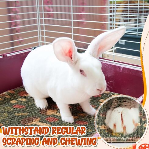 2 Pcs 16 x 12''Rabbit Scratch Mat Natural Bunny Scratching Pad Claws and Teeth Care Rabbit Mats for Cages Chew Toys Bunny Pet Cage Bedding for Biting Sleeping Nesting in Saudi Arabia