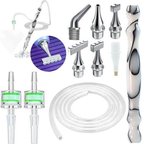 Replacement Kit for Vacuum Diamond Painting Pens, E-Painter Replacement Pen + 2 Filters + Steel Screw 1/2/4/6/Elbow Multiplacers + 1m Silicone Tube fits Most Electric Diamond Art Pen (Pink-4/6) in Saudi Arabia