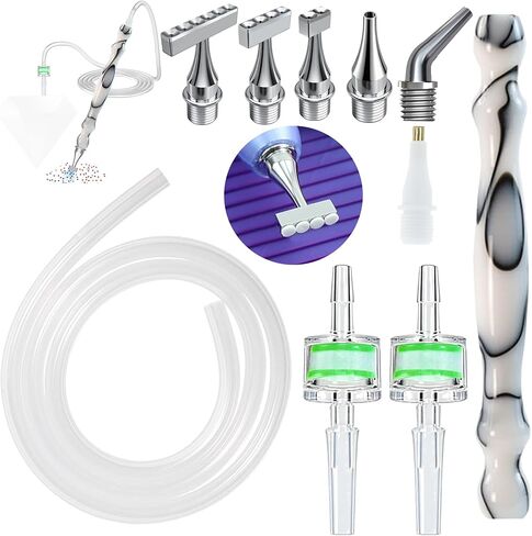 Replacement Kit for Vacuum Diamond Painting Pens, E-Painter Replacement Pen + 2 Filters + Steel Screw 1/2/4/6/Elbow Multiplacers + 1m Silicone Tube fits Most Electric Diamond Art Pen (Pink-4/6) in Saudi Arabia