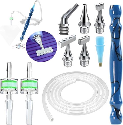 Replacement Kit for Vacuum Diamond Painting Pens, E-Painter Replacement Pen + 2 Filters + Steel Screw 1/2/4/6/Elbow Multiplacers + 1m Silicone Tube fits Most Electric Diamond Art Pen (Pink-4/6) in Saudi Arabia