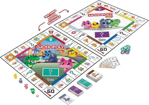 Monopoly Junior Board Game (2026 Edition) | 2 Games in 1 for Younger Kids, 2-Sided Board | Ages 4+ | 2-4 Players | 20 Mins. | Gifts for Preschoolers in Saudi Arabia