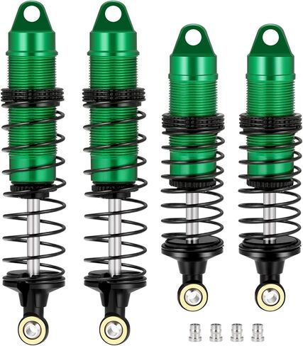 4Pcs Aluminum Front & Rear Shock Set RC Dampers Upgrade Parts for Losi 1/16 Mini-B 1/18 Mini-T RC Car Buggy (Silver + Black) in Saudi Arabia