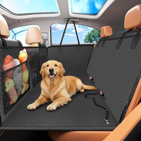 Tough Dog Car Seat Cover for Back Seat with Seatback Top Protection, Waterproof Hard Bottom Back Seat Extender for Dogs, Scratch Resistant Heavy Duty Dog Hammock for Car SUV Small Trucks in Saudi Arabia
