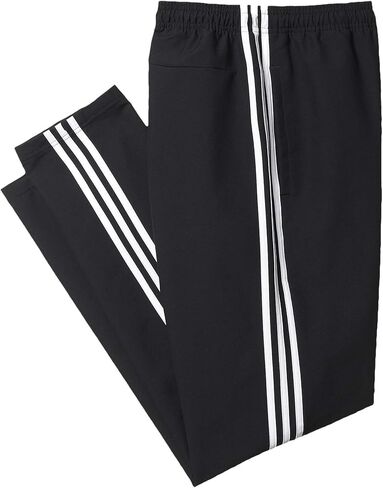 adidas Men's Athletics Essential Tricot 3-Stripe Pants, Black/White, Large in Saudi Arabia