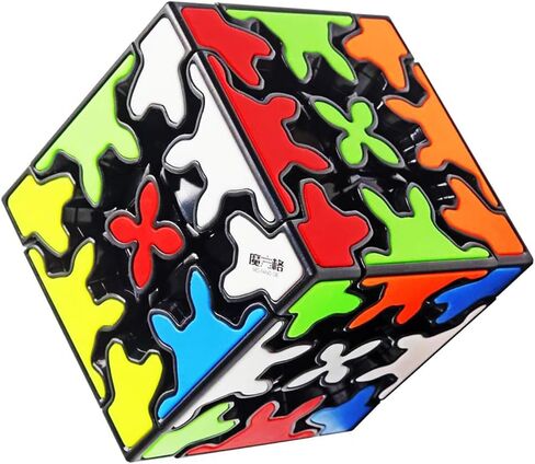 Cuberspeed 3x3 Gear Cube Speed Cube Black with Tiles Stickerless Gear 3x3 Magic Cube 3D Puzzle Twisty 3D Puzzle Brain Teasers Puzzles Toys in Saudi Arabia