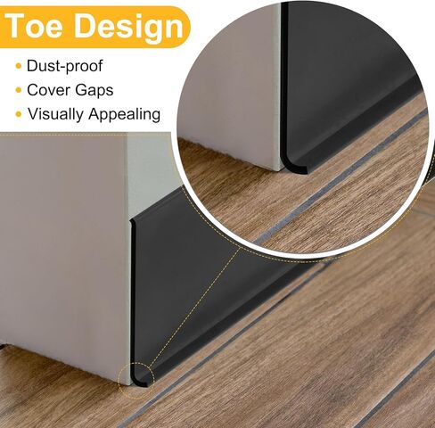 HARFINGTON 10ft x 4" Baseboard Trim Peel and Stick Wall Flexible Molding Trims, Self Adhesive PVC Cove Base Baseboards for Walls Corner, Black in Saudi Arabia