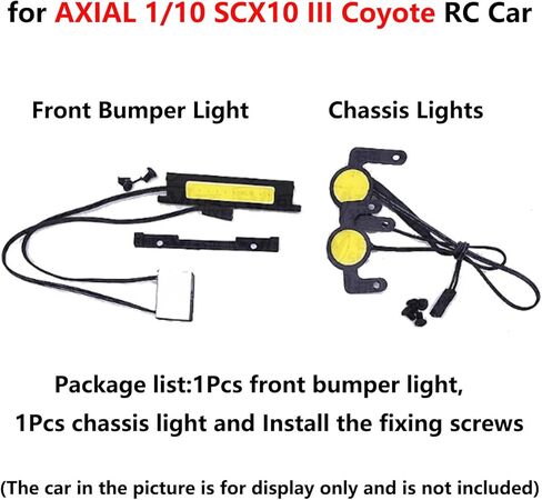 Front Bumper Light Chassis Lights for AXIAL 1/10 SCX10 III Coyote RC Car Headlights Lighting Kit (1) in Saudi Arabia