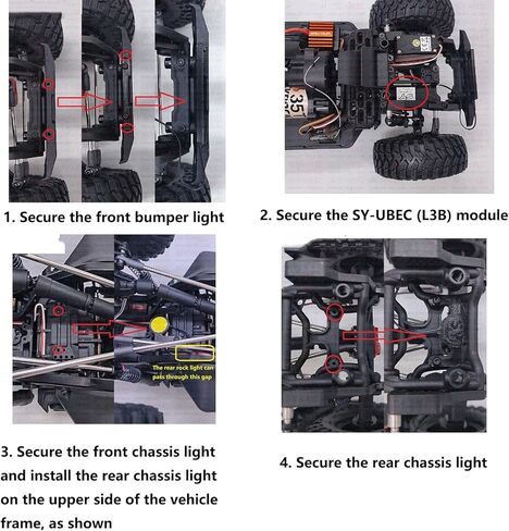 Front Bumper Light Chassis Lights for AXIAL 1/10 SCX10 III Coyote RC Car Headlights Lighting Kit (1) in Saudi Arabia