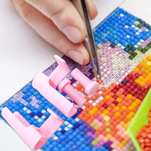 Diamond Painting Canvas Roll Holder Kit- Adjustable Table Clamp for DIY Craft and Gift, Anti-Roll & Space-Saving Organizer (Colorful) in Saudi Arabia