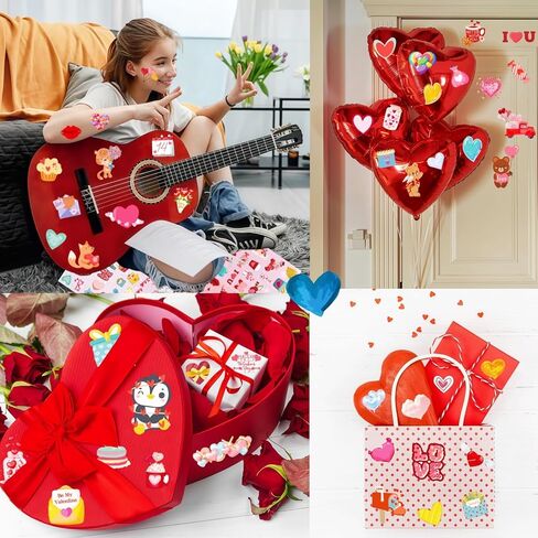 720Pcs Valentines Stickers for Kids, 48 Sheets Colorful Heart Stickers for Valentines Day Party Favors Supplies, Love Valentine's Gift for Decorative Scrapbooking Envelope Wedding Goodie Bags Cards in Saudi Arabia