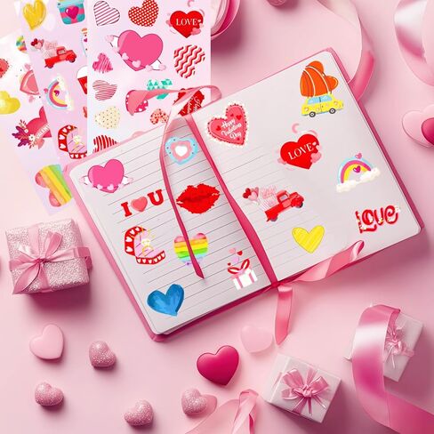 720Pcs Valentines Stickers for Kids, 48 Sheets Colorful Heart Stickers for Valentines Day Party Favors Supplies, Love Valentine's Gift for Decorative Scrapbooking Envelope Wedding Goodie Bags Cards in Saudi Arabia