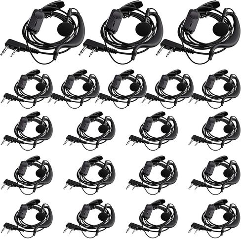 Kathfly 30 Pack Walkie Talkie Earpiece with Mic G Shape 2 Pin Headset Earpiece Two Way Radio Earpiece with Microphone Compatible with Baofeng UV-5R BF-888S Retevis H-777 RT21 RT22 PUXING HYT in Saudi Arabia