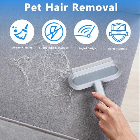 Pet Hair Removal Tool, 3 in 1 Pet Hair Remover for Furniture, Car Seats, Clothing, Reuseable & Washable Dog and Cat Fur Remover Broom for Couch, Multifunctional Hair Removal Brush (Grey) in Saudi Arabia